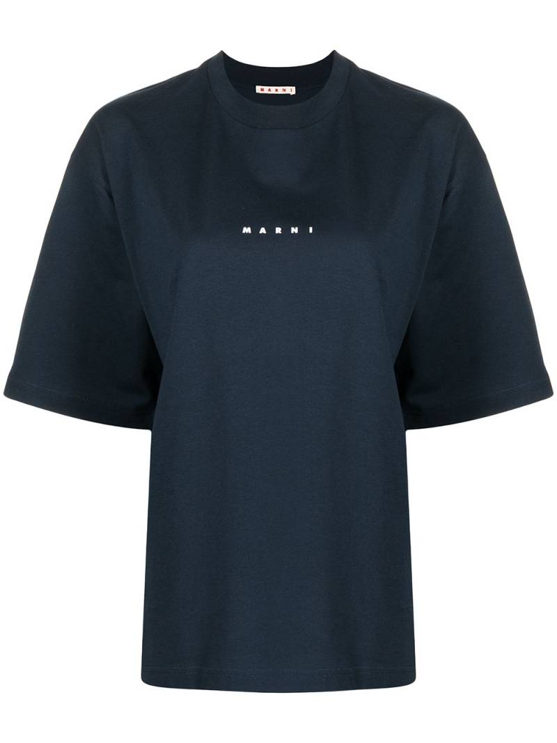 Marni logo-print short-sleeve T-shirt - Blue von Marni