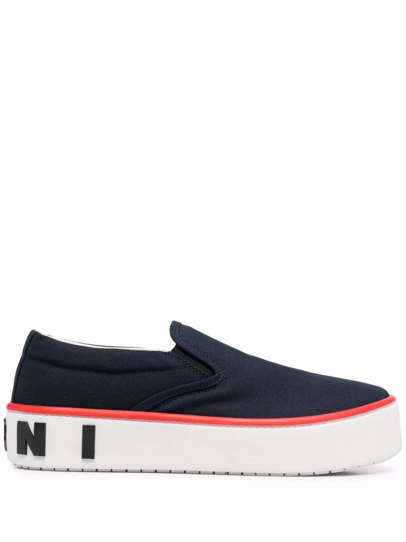 Marni logo-print slip-on sneakers - Blue von Marni