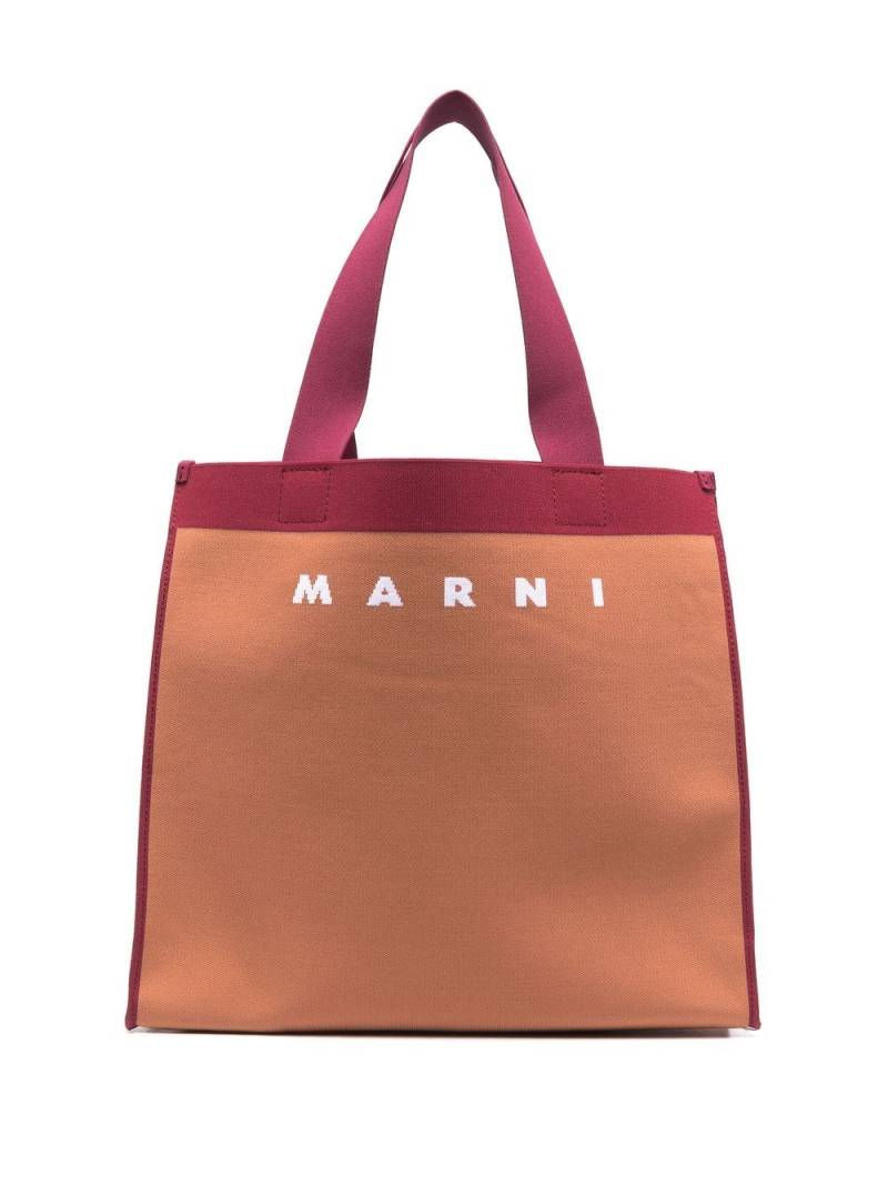 Marni logo print tote bag - Orange von Marni