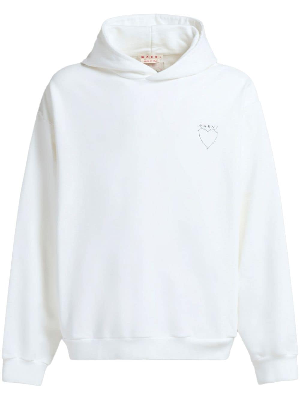 Marni logo-printed drop shoulders hoodie - White von Marni