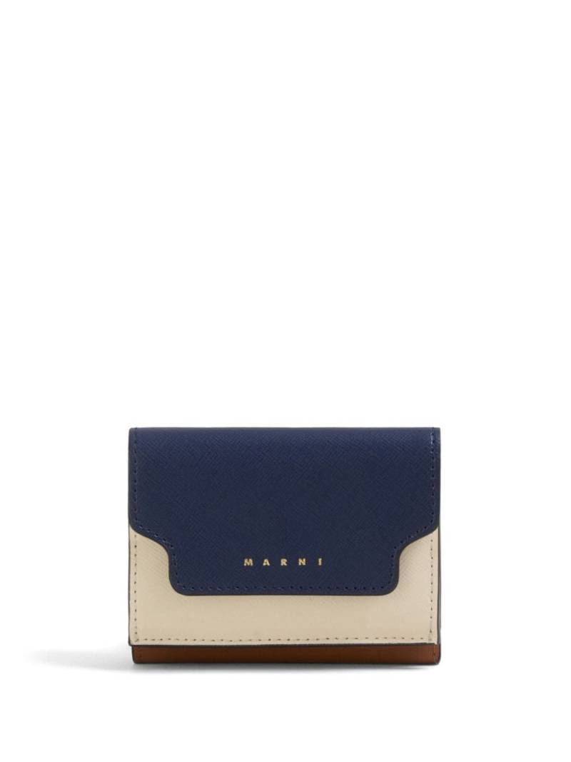 Marni logo-stamp leather tri-fold wallet - Blue von Marni