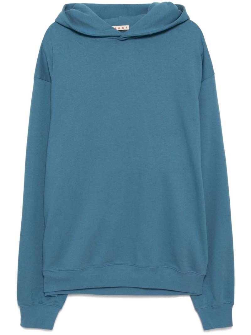 Marni logo-stitched hoodie - Blue von Marni