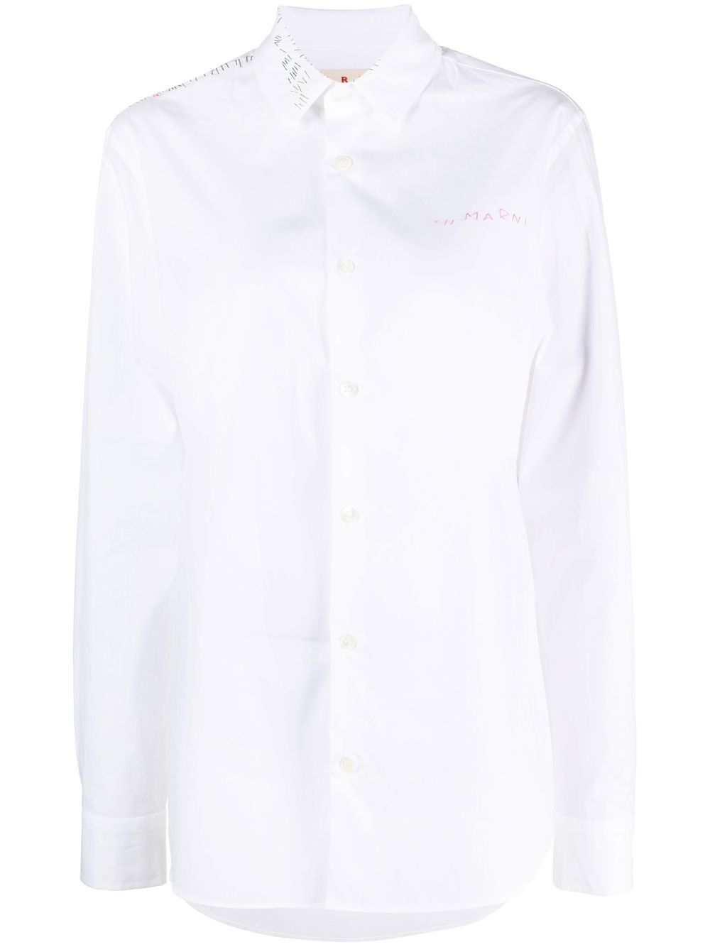 Marni long-sleeve cotton shirt - White von Marni