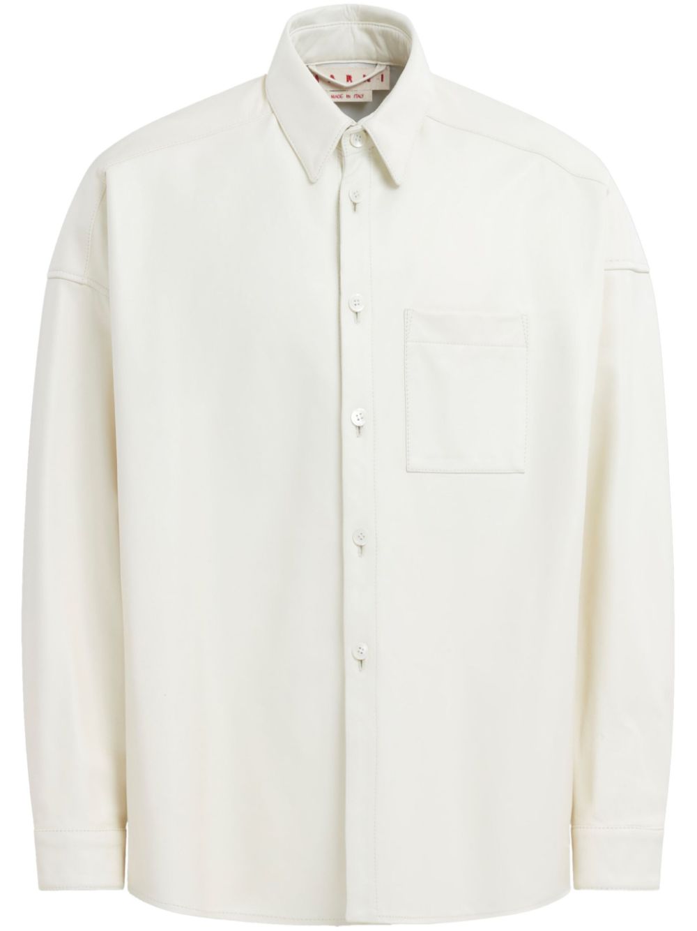 Marni long-sleeve leather shirt - White von Marni