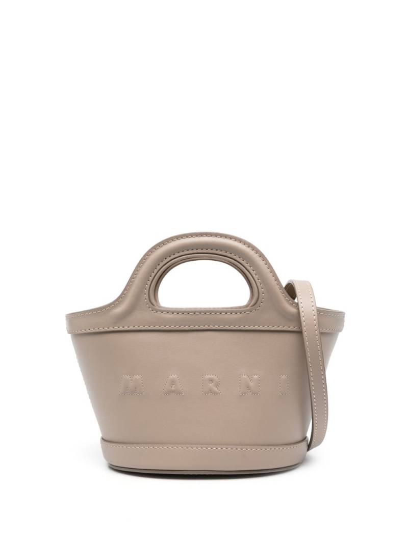 Marni micro Tropicalia leather tote bag - Brown von Marni