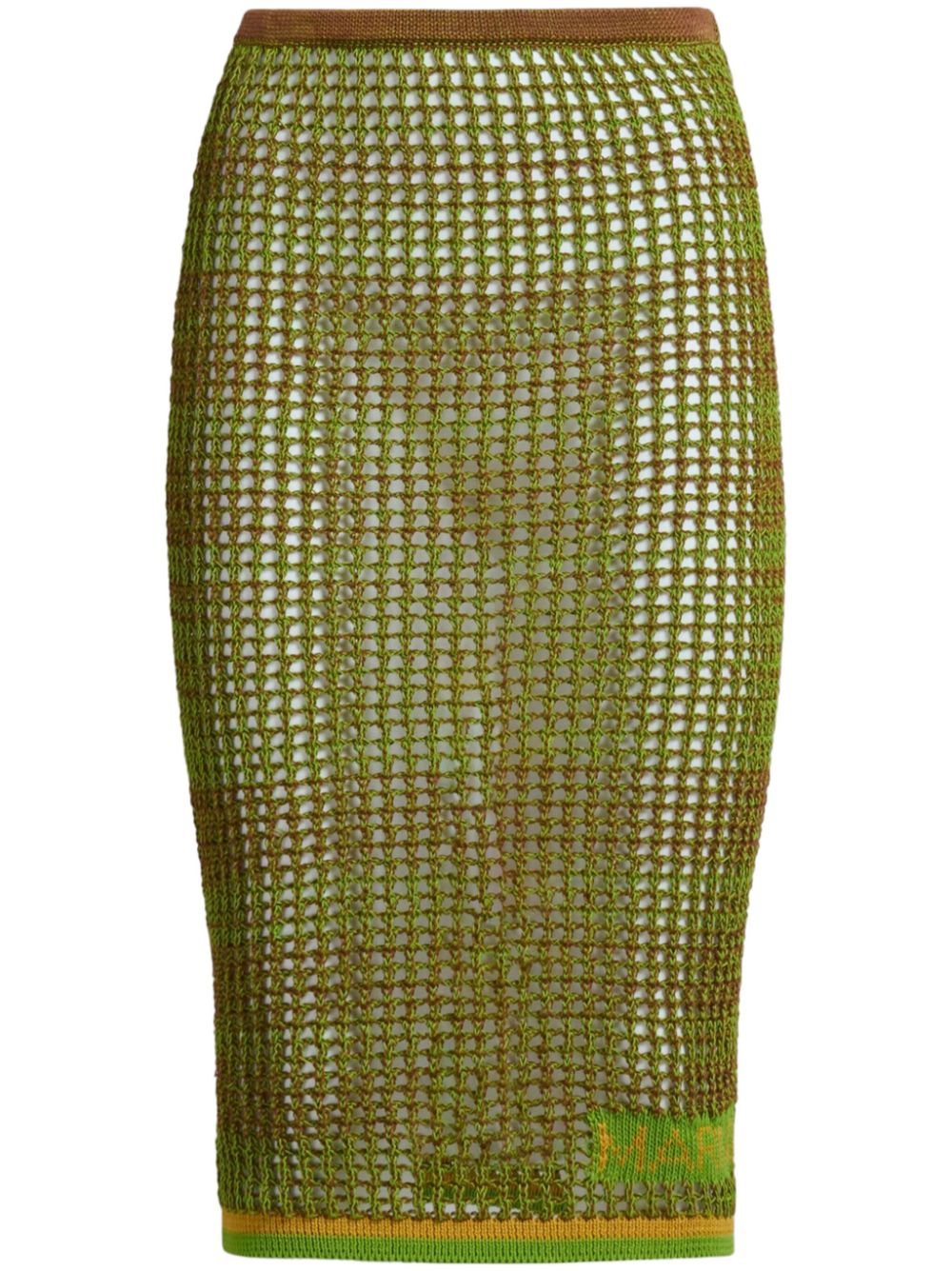 Marni open-knit cotton midi skirt - Green von Marni