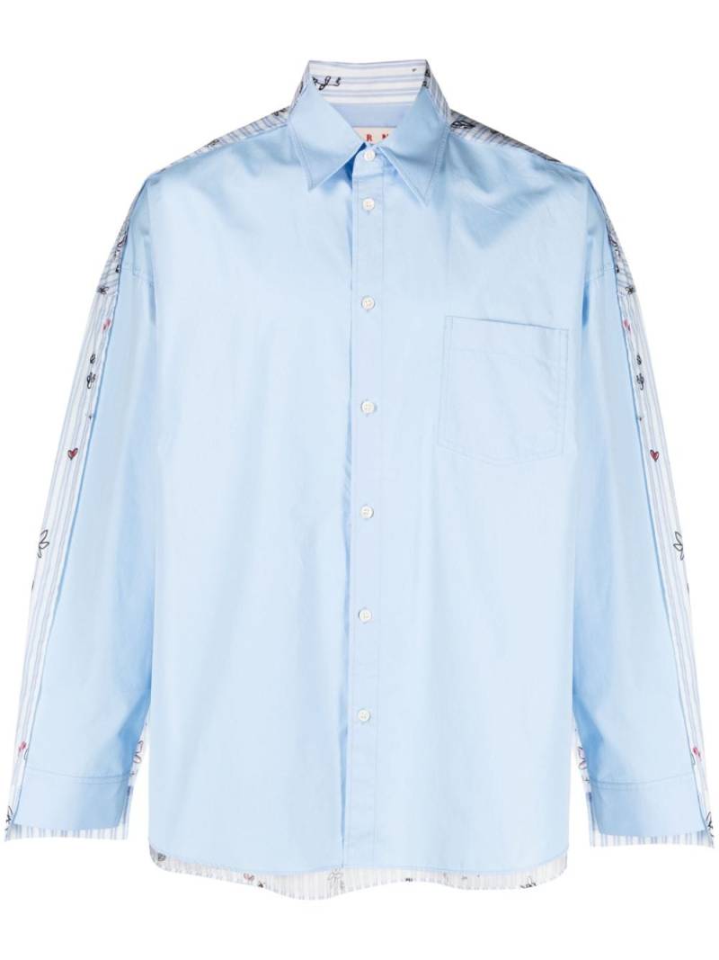 Marni panelled cotton shirt - Blue von Marni