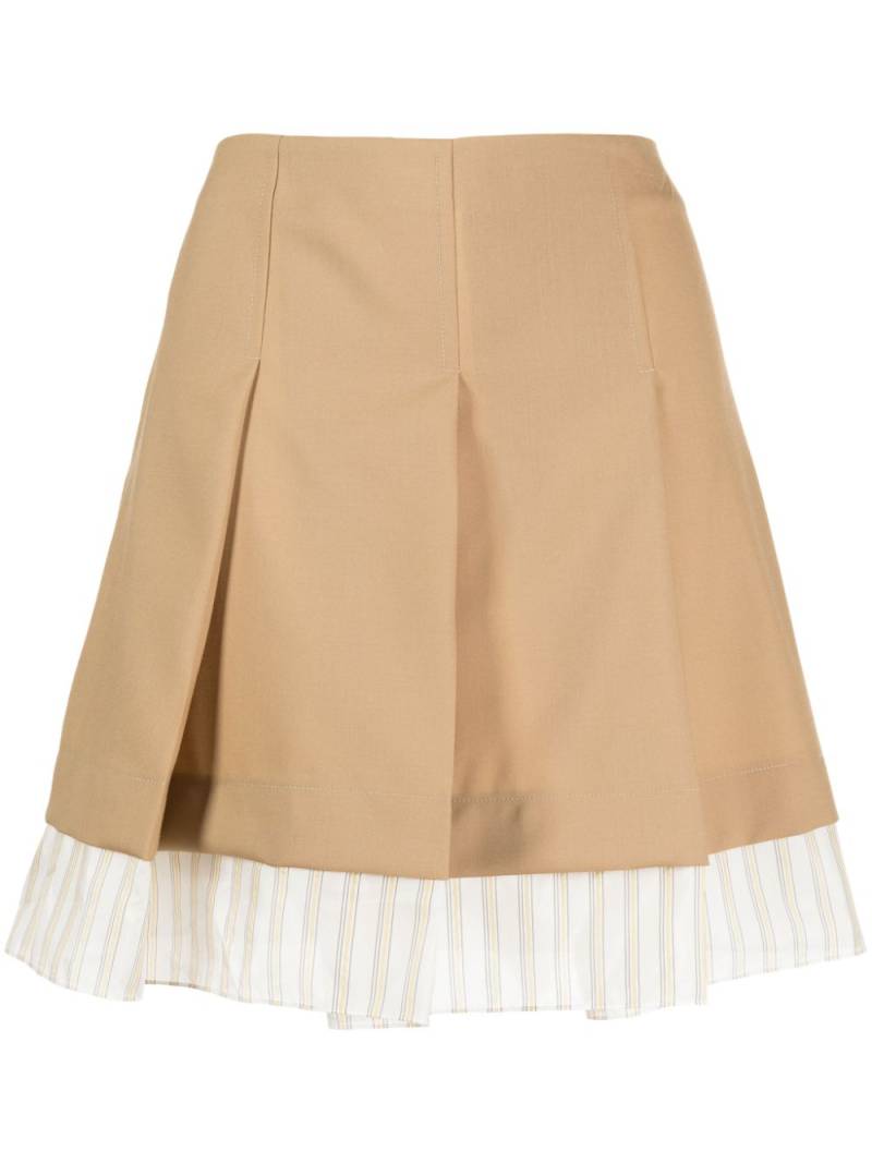 Marni panelled pleated miniskirt - Brown von Marni