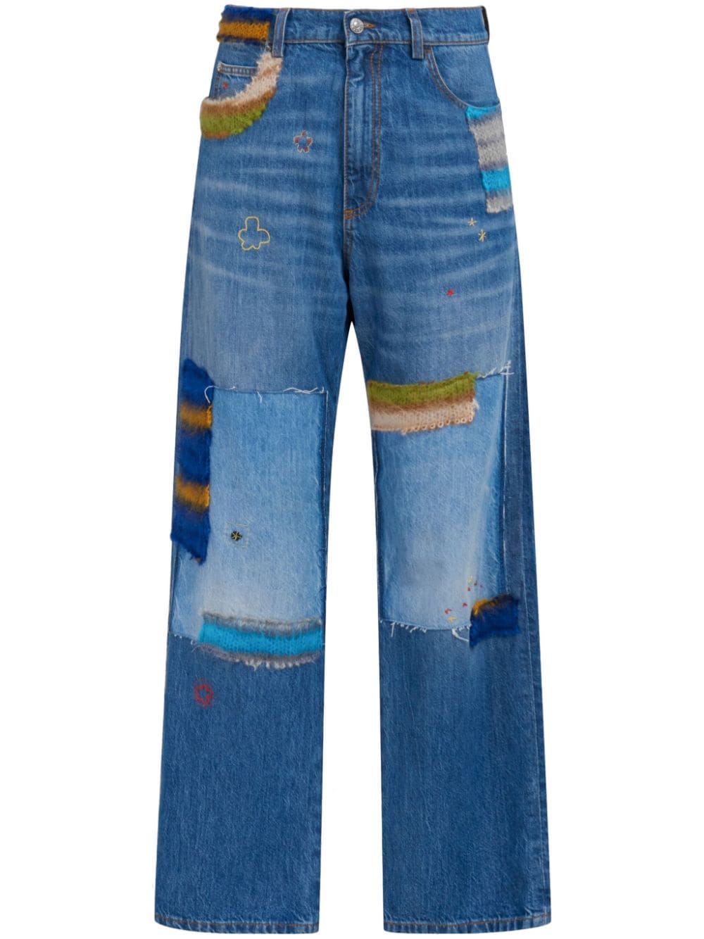 Marni patchwork straight-leg jeans - Blue von Marni