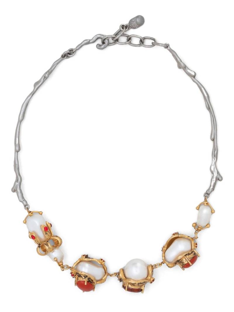 Marni pearl-embellished necklace - Silver von Marni