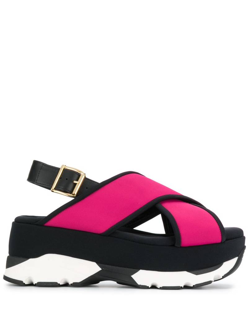 Marni platform cross strap sandals - Pink von Marni