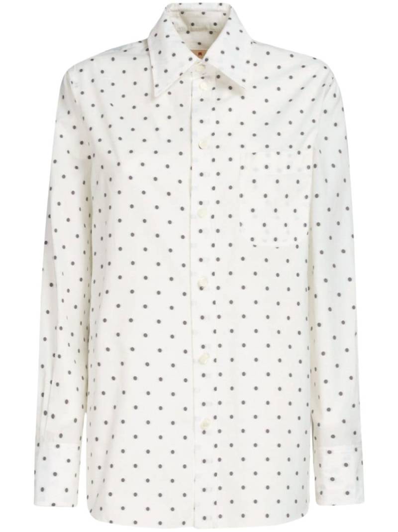 Marni polka dot-print poplin shirt - White von Marni