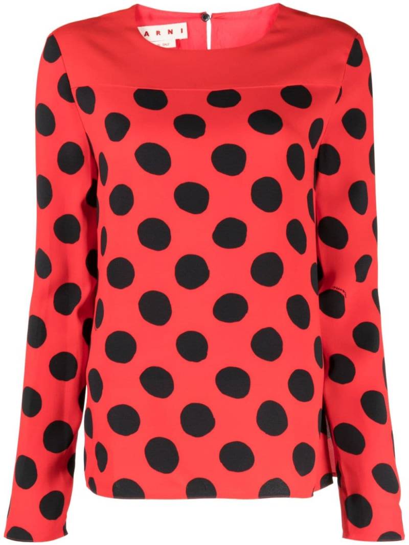 Marni polka-dot print blouse - Red von Marni