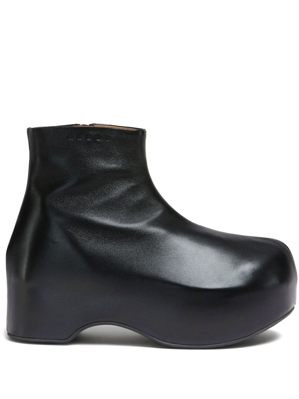 Marni round-toe leather boots - Black von Marni