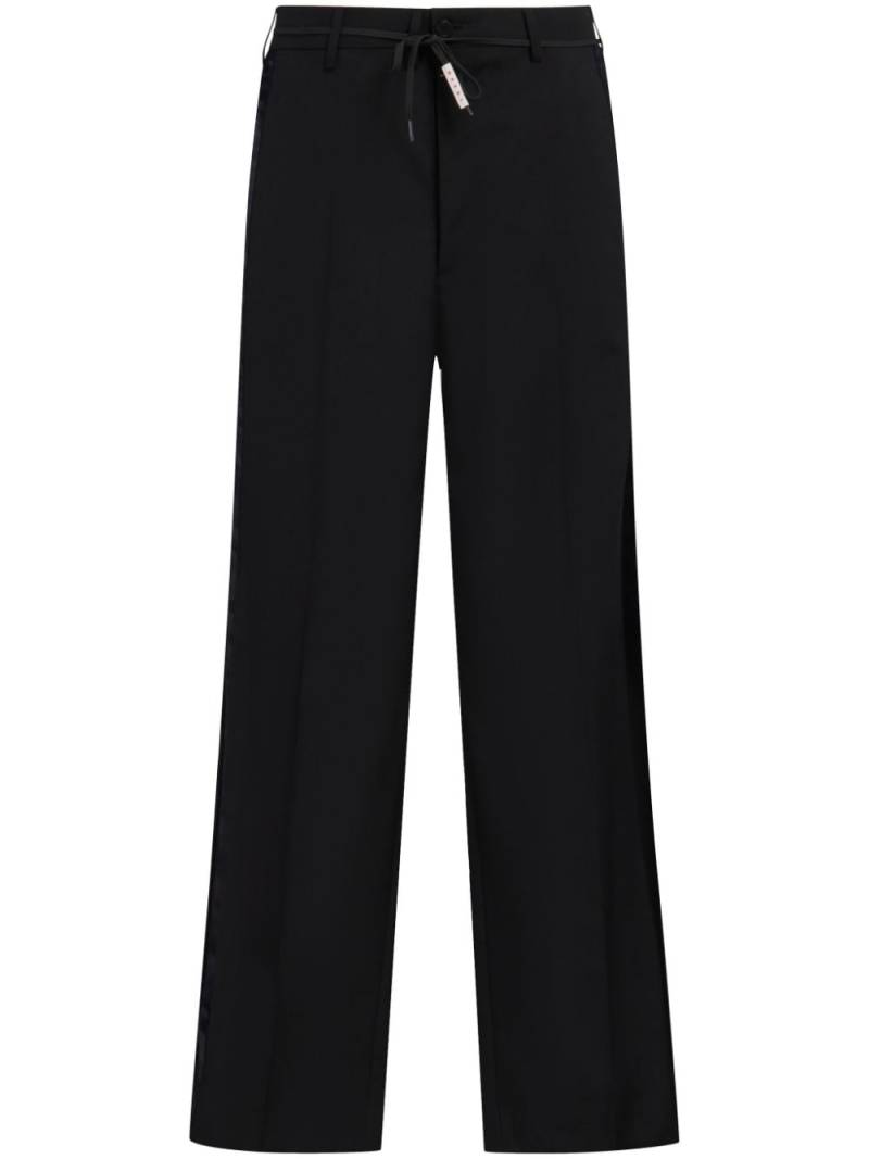 Marni satin-stripe trim trousers - Black von Marni