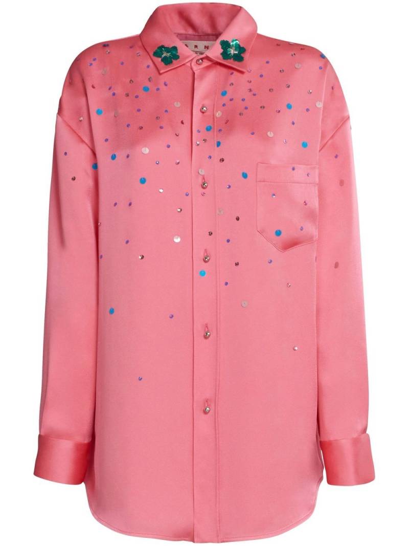 Marni sequin-embellished oversized shirt - Pink von Marni