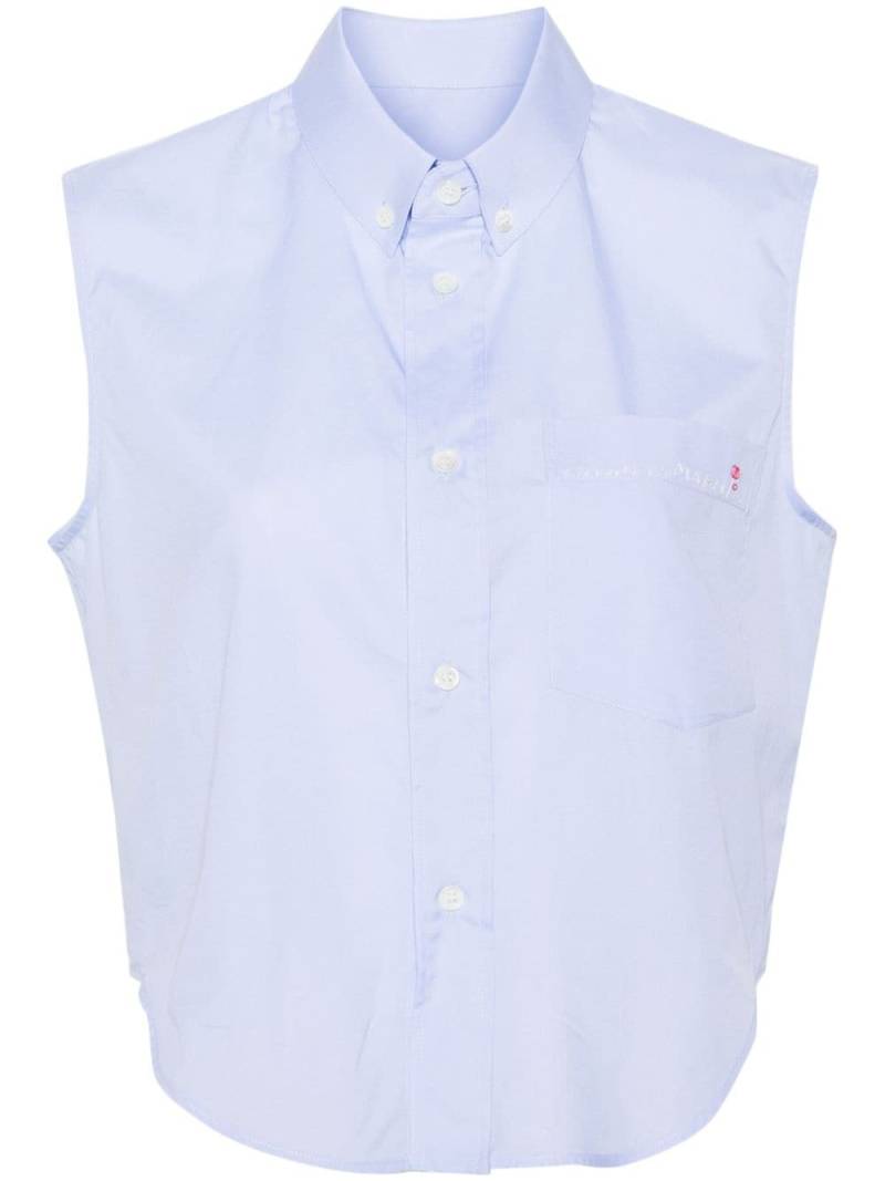 Marni sleeveless cropped cotton shirt - Blue von Marni