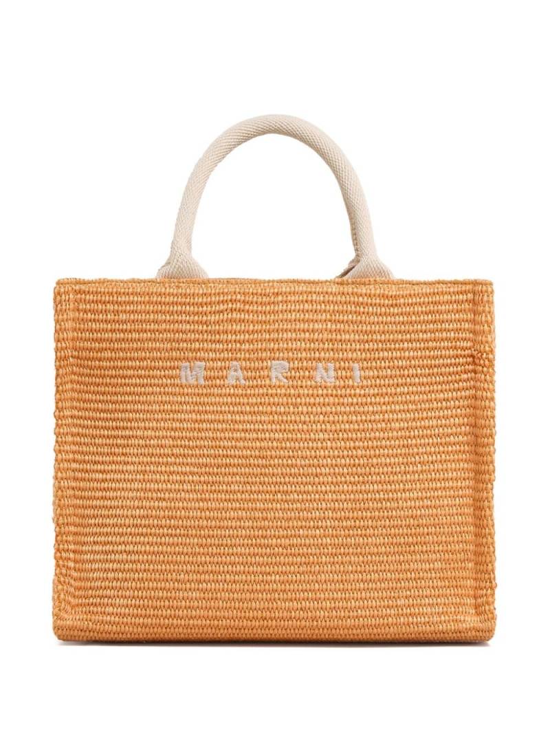 Marni small raffia tote bag - Orange von Marni