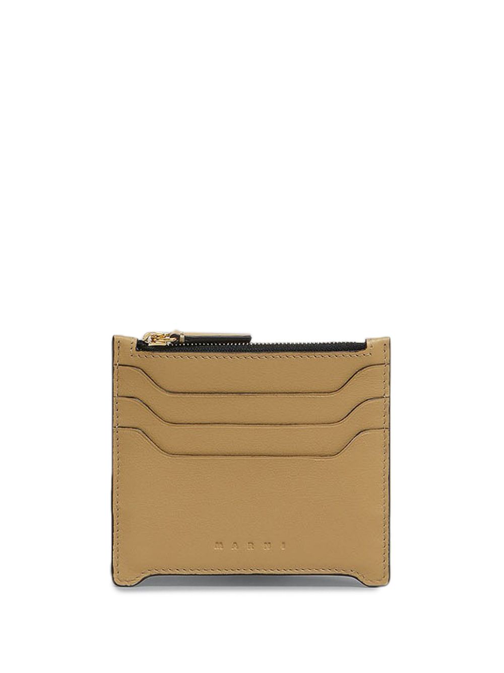 Marni small zipped leather card case - Neutrals von Marni