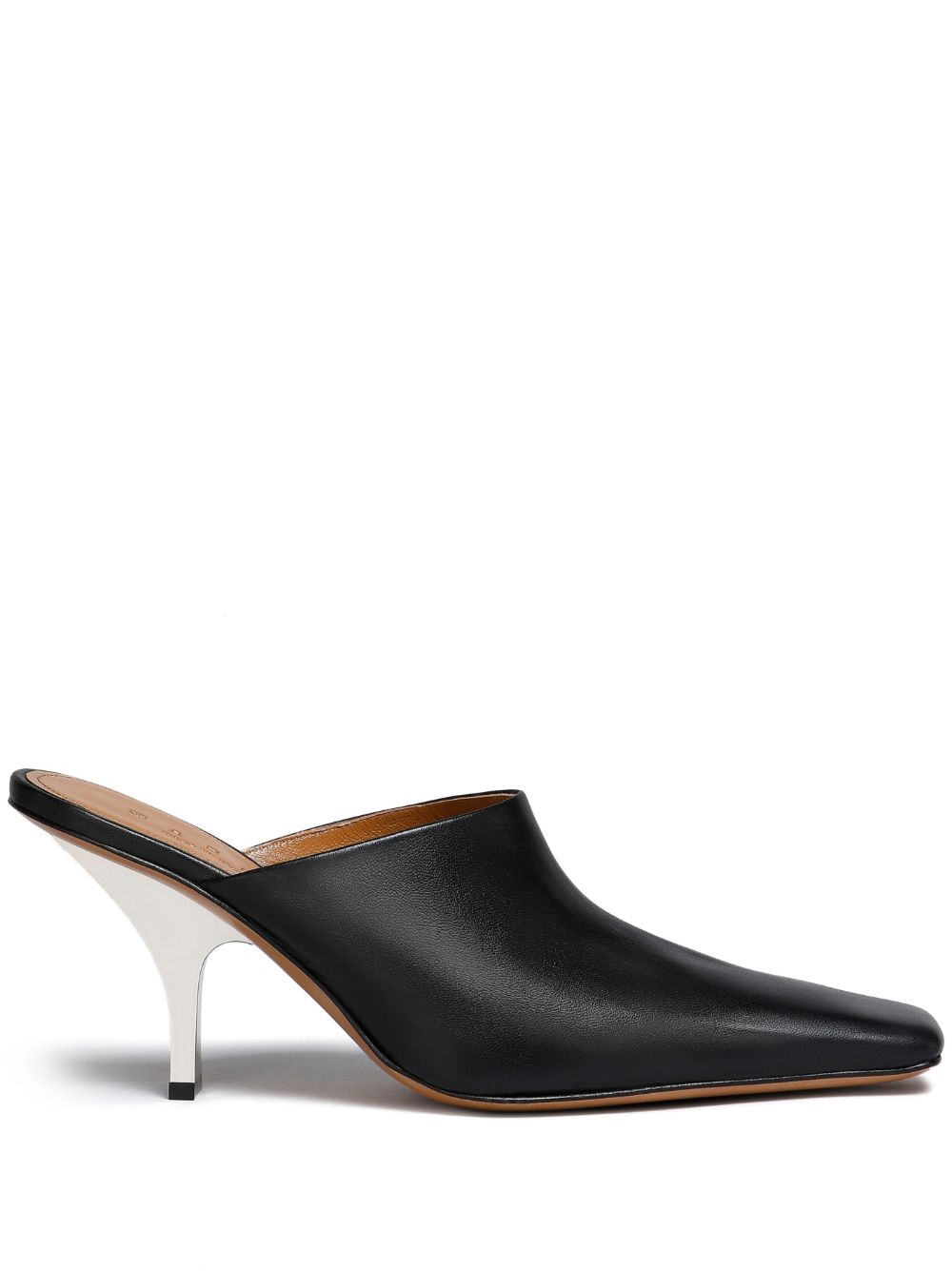 Marni square-toe heeled leather mules - Black von Marni