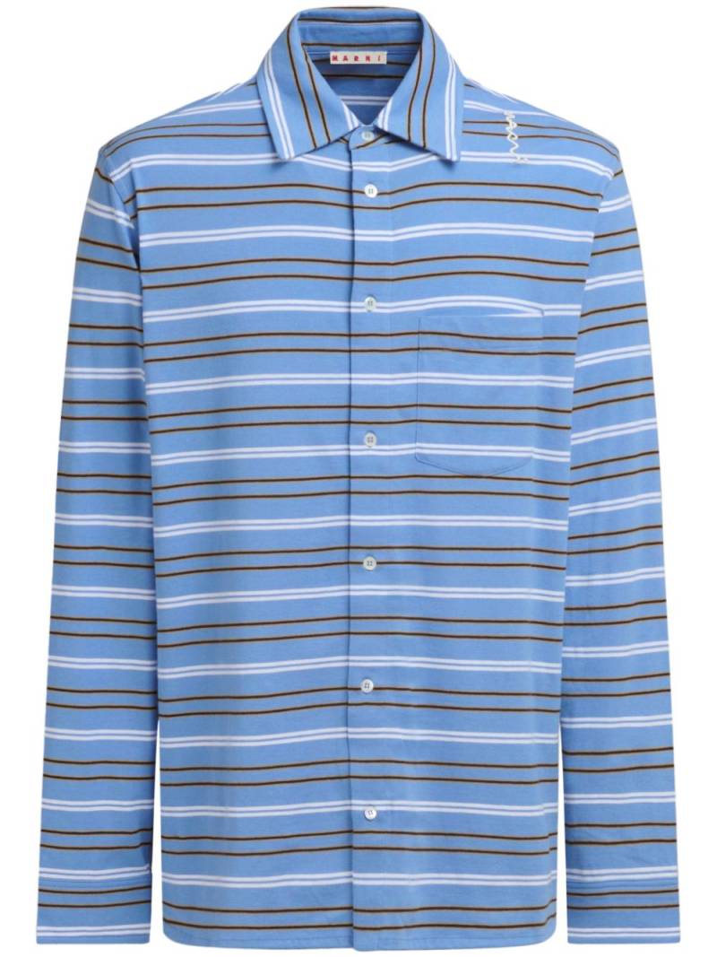 Marni striped buttoned shirt - Blue von Marni