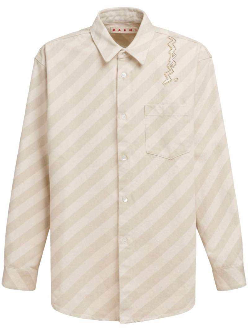 Marni striped buttoned shirt - Neutrals von Marni