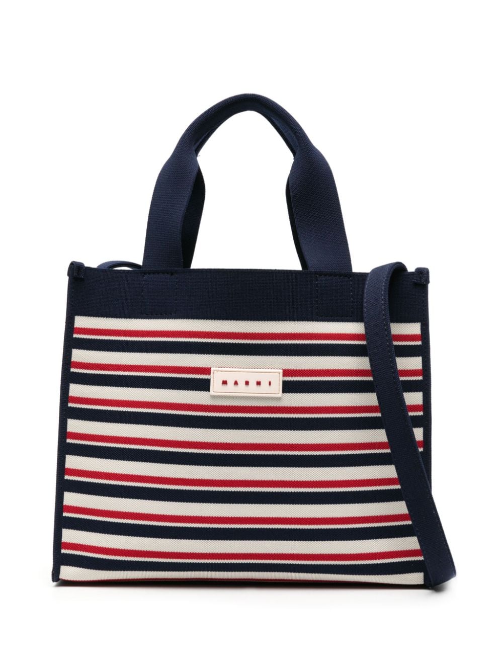 Marni striped jacquard tote bag - Blue von Marni