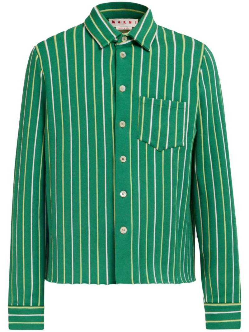 Marni striped long-sleeve shirt - Green von Marni