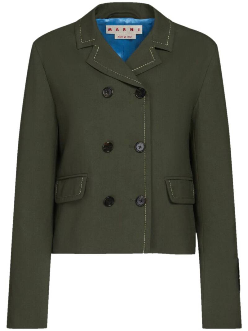 Marni contrast-stitching wool jacket - Green von Marni