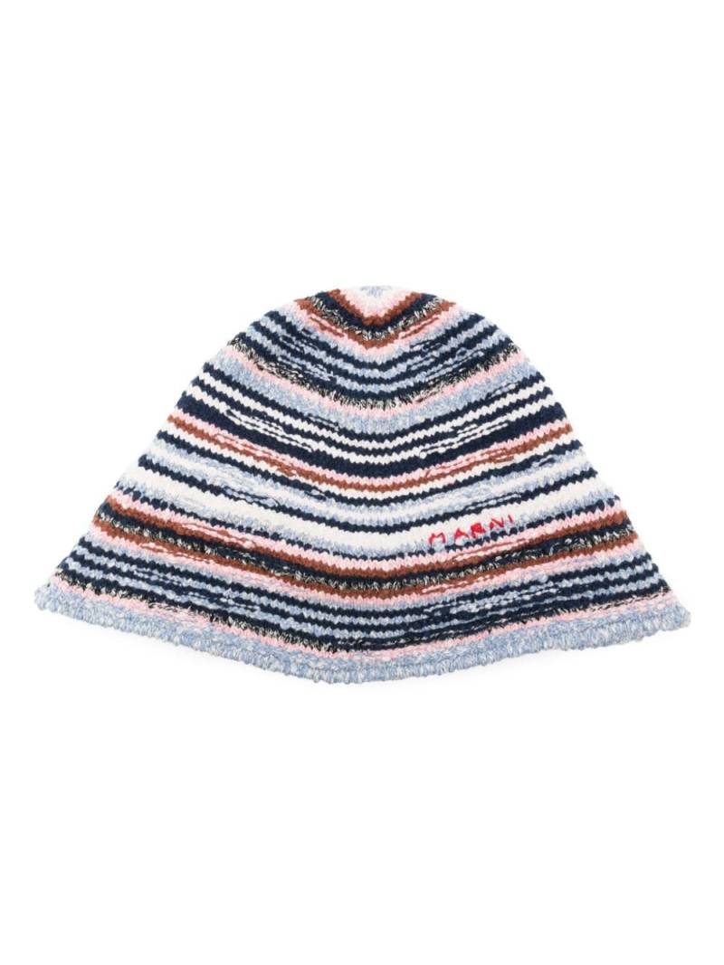 Marni wide-brim knitted hat - Blue von Marni