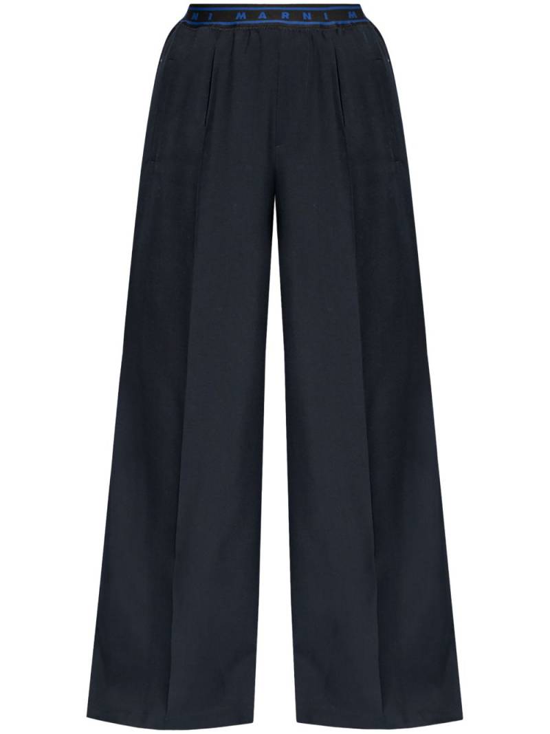 Marni wide-leg virgin wool trousers - Blue von Marni