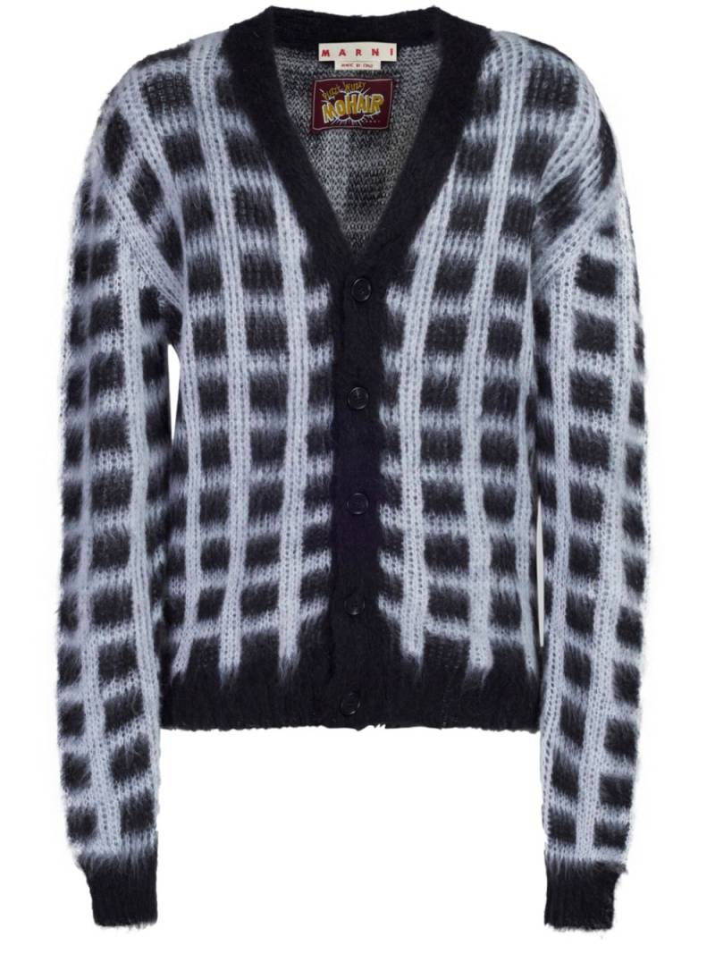 Marni checked mohair-blend cardigan - Black von Marni