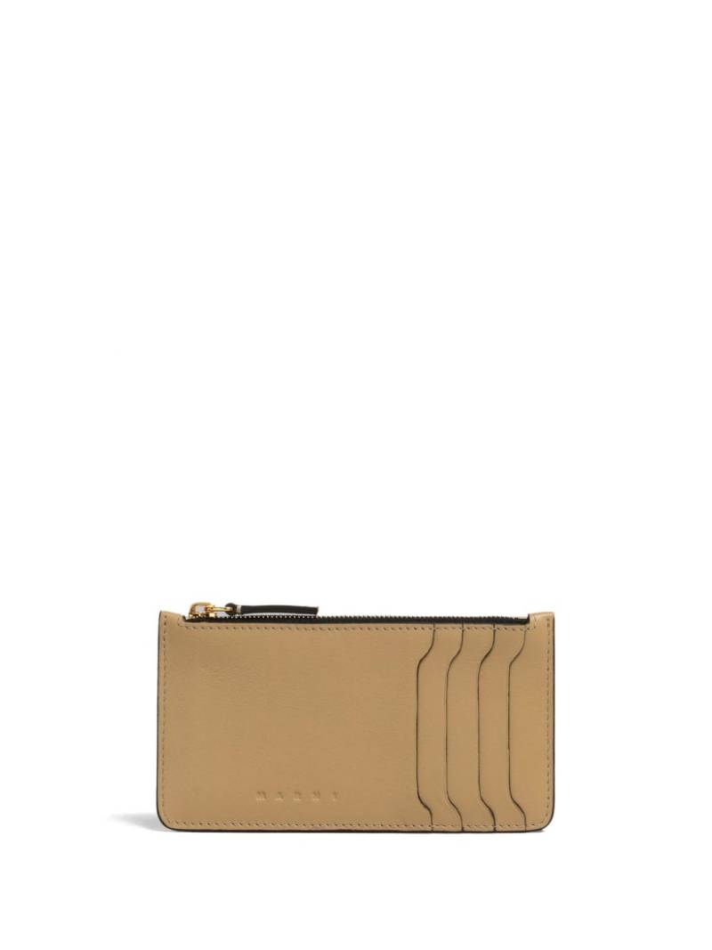 Marni zipped leather card case - Neutrals von Marni