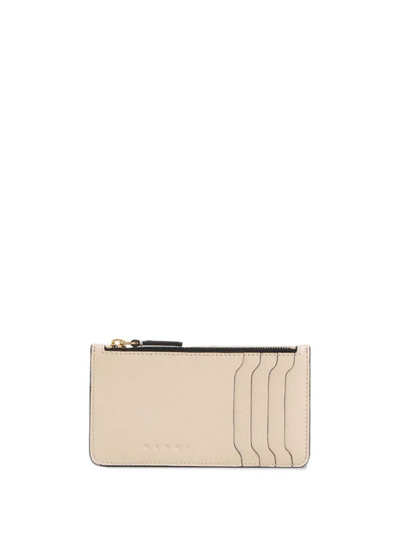 Marni zipped leather card case - Neutrals von Marni