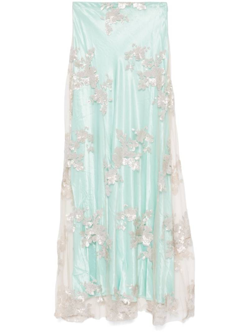 Marques'Almeida floral sequin-embellished maxi skirt - Green von Marques'Almeida