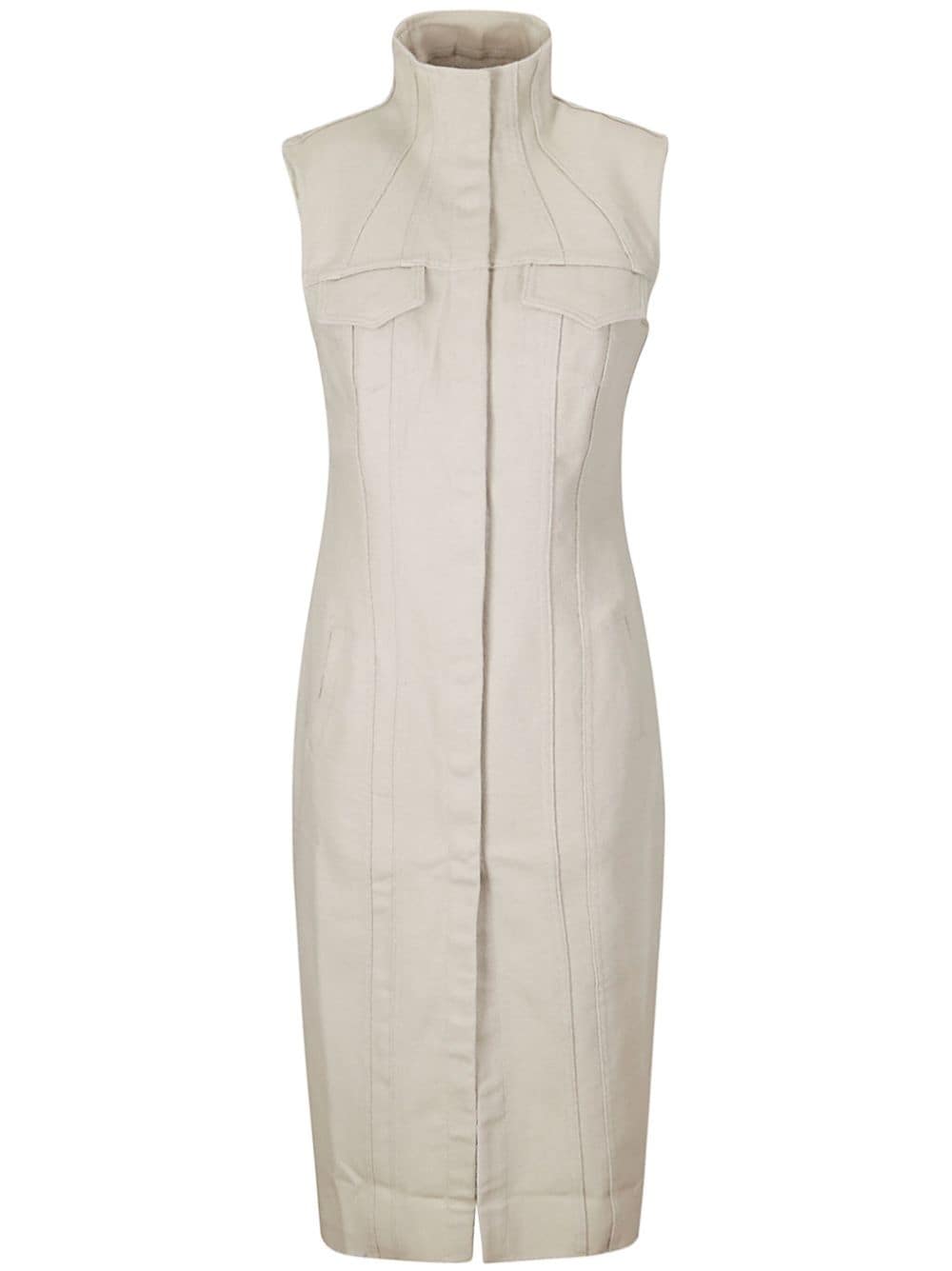 Marques'Almeida high-neck denim dress - Neutrals von Marques'Almeida