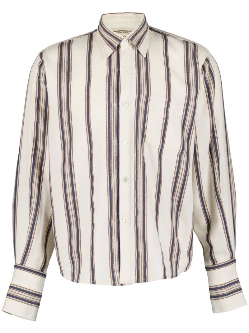 Marrakshi Life striped cotton shirt - White von Marrakshi Life