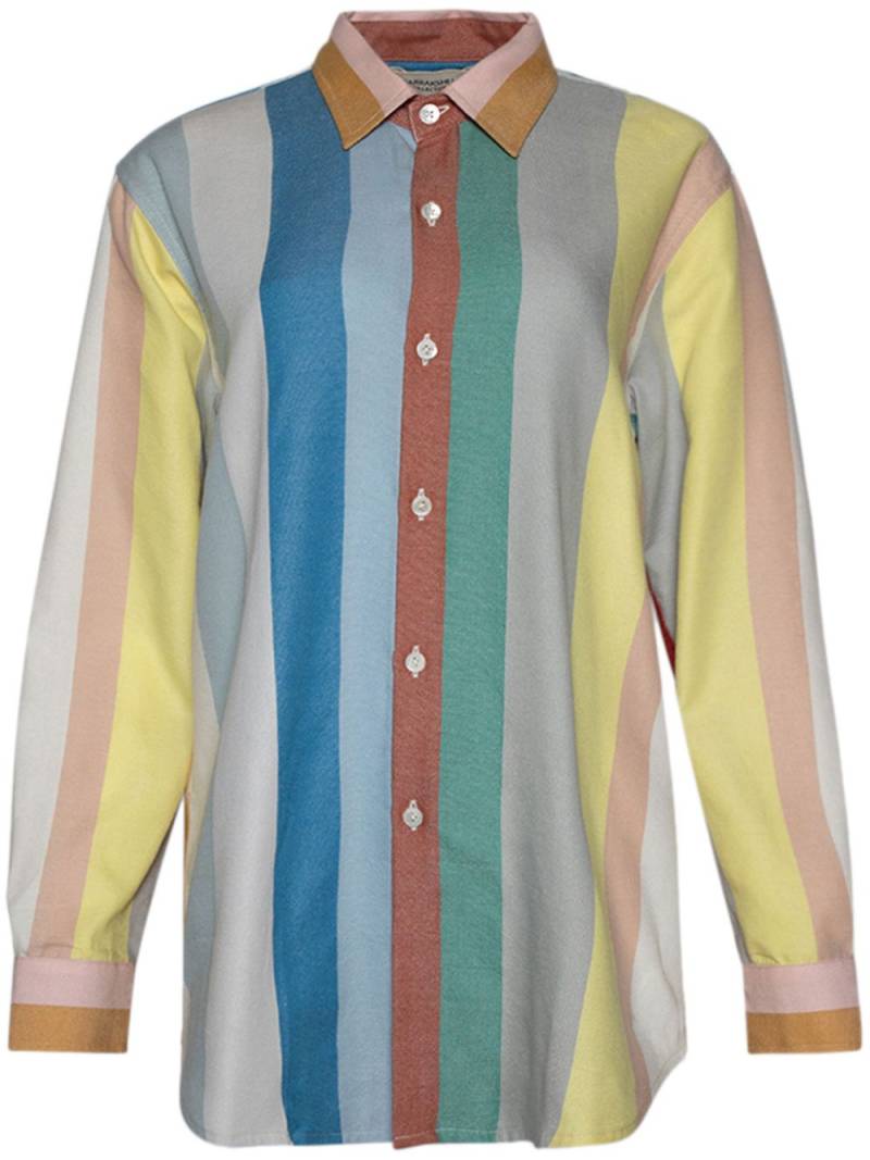 Marrakshi Life striped cotton shirt - Yellow von Marrakshi Life