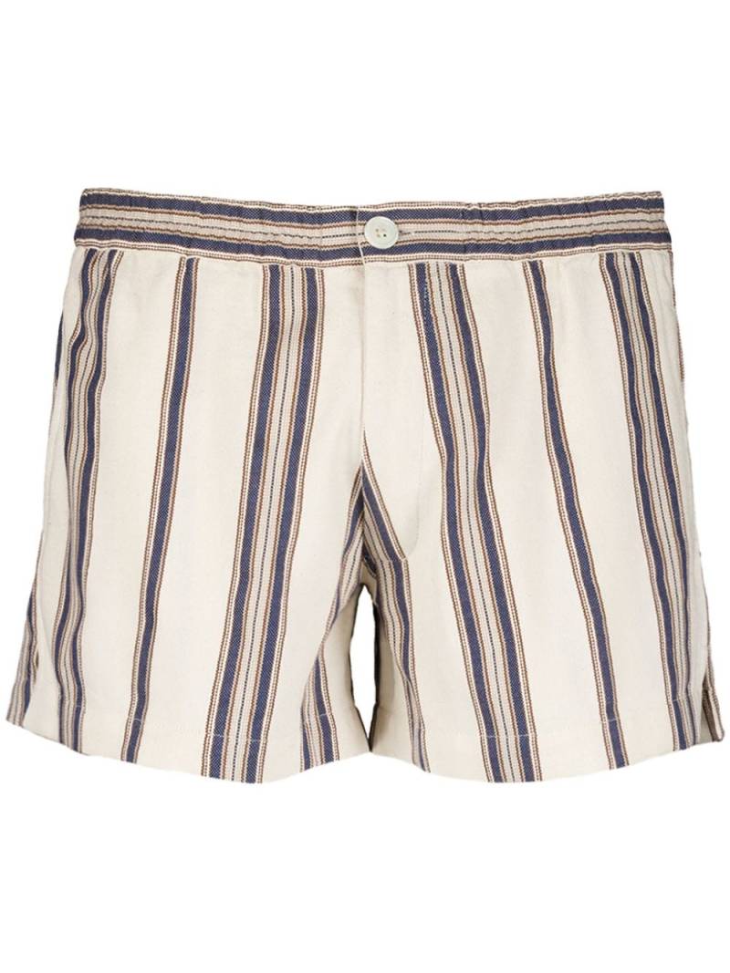 Marrakshi Life striped elasticated-waist shorts - White von Marrakshi Life