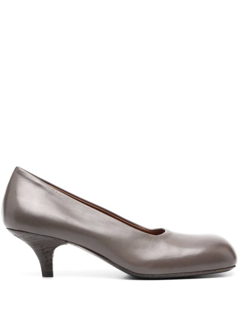 Marsèll 50mm square-toe leather pumps - Grey von Marsèll