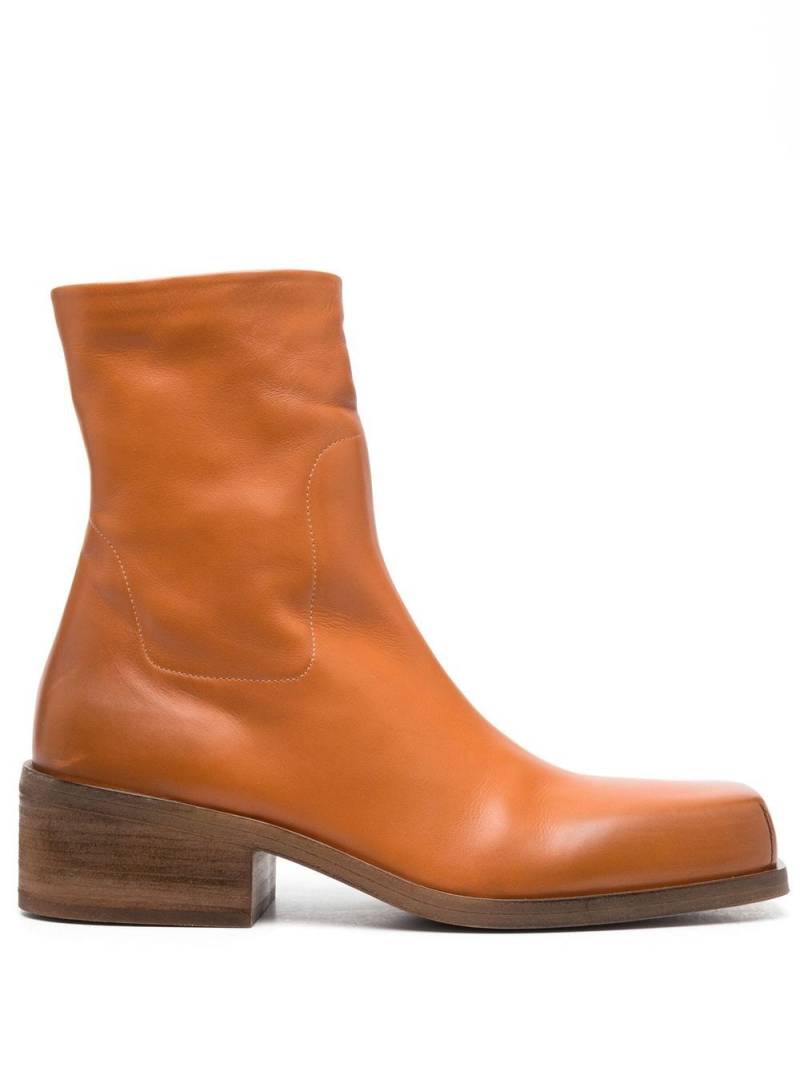 Marsèll 50mm zip-up leather boots - Orange von Marsèll