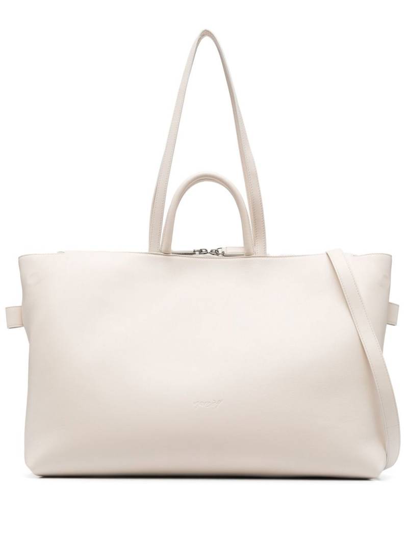 Marsèll debossed-logo leather tote bag - Neutrals von Marsèll