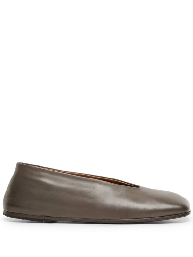 Marsèll leather square-toe ballerina shoes - Brown von Marsèll