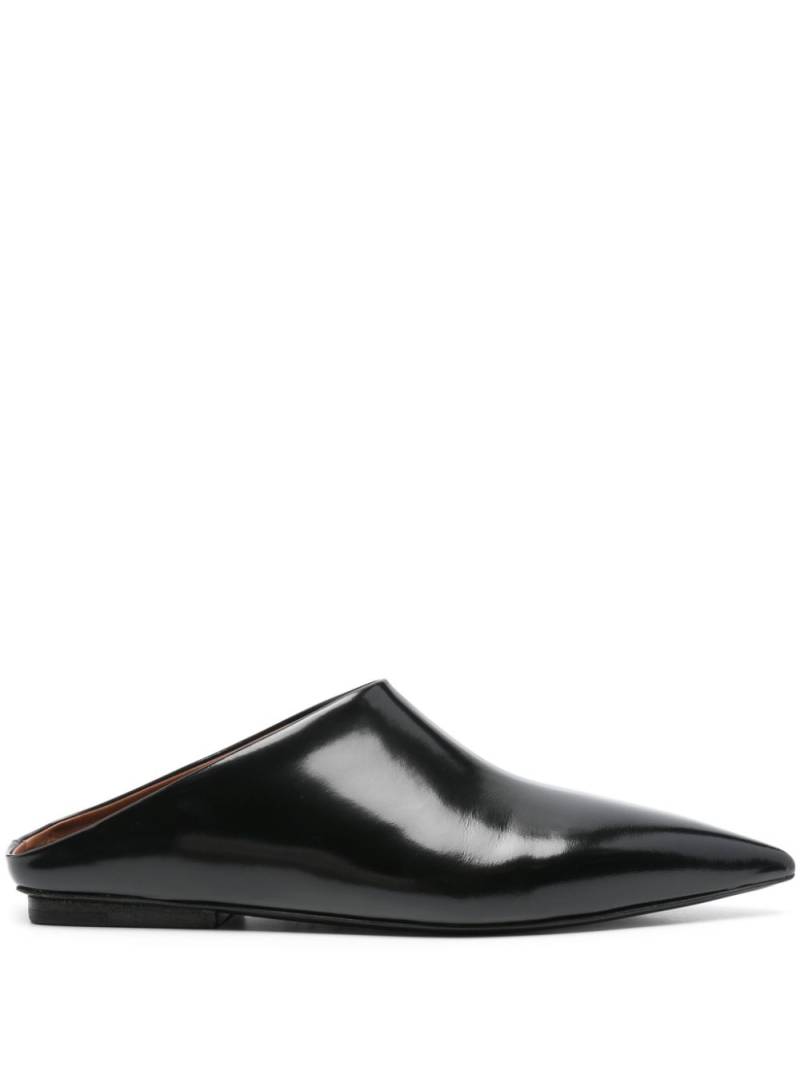 Marsèll pointed-toe flat leather mules - Black von Marsèll