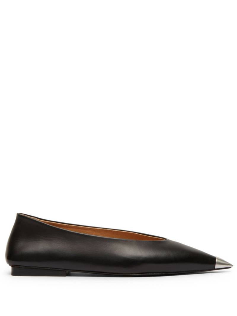 Marsèll pointed-toe leather ballerina shoes - Black von Marsèll