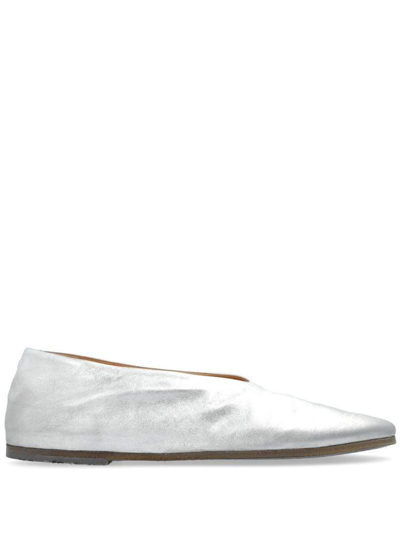 Marsèll pointed-toe leather ballerina shoes - Silver von Marsèll