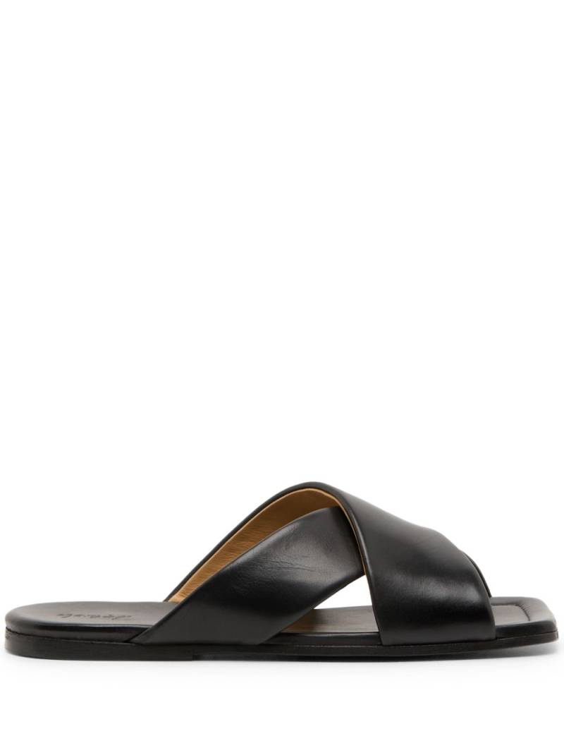 Marsèll square-toe leather slides - Black von Marsèll