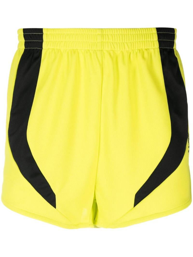 Martine Rose Football contrasting-panels track shorts - Yellow von Martine Rose