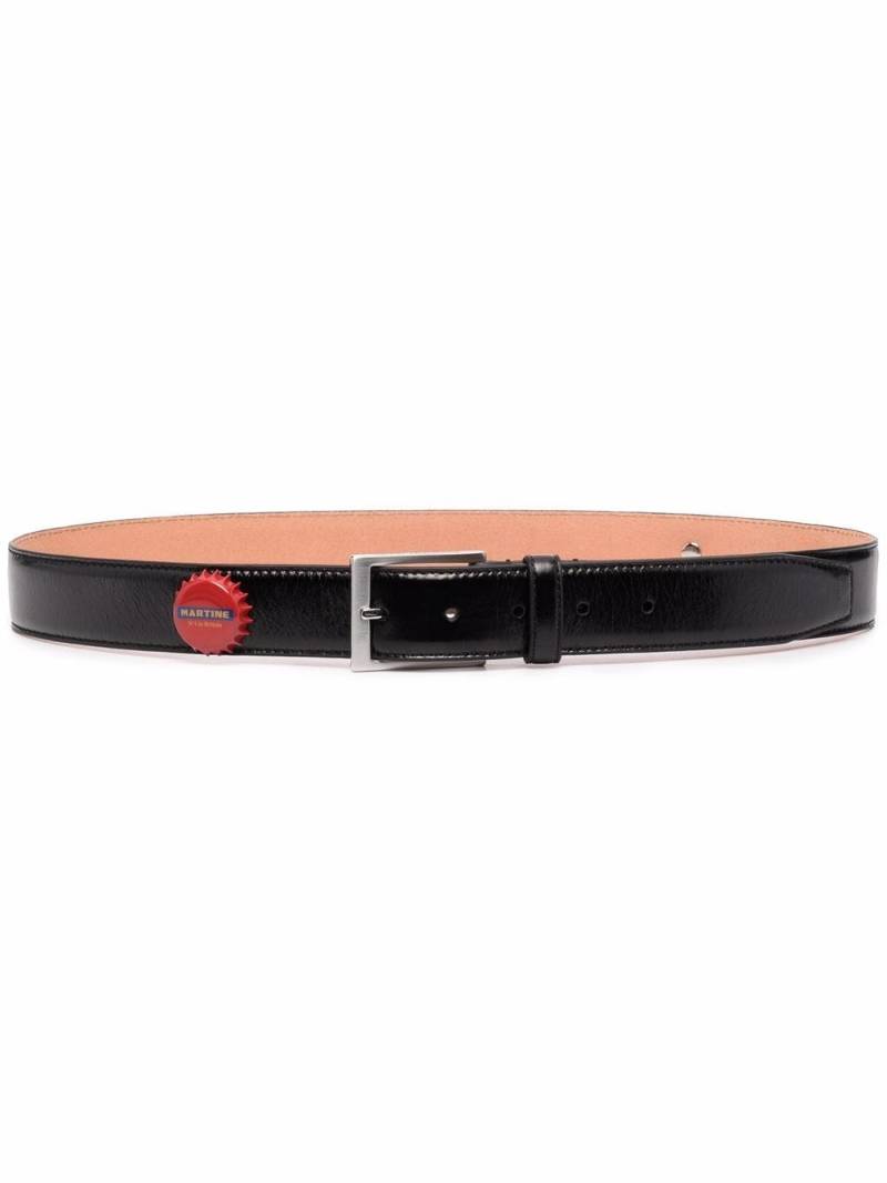 Martine Rose bottle-cap leather belt - Black von Martine Rose