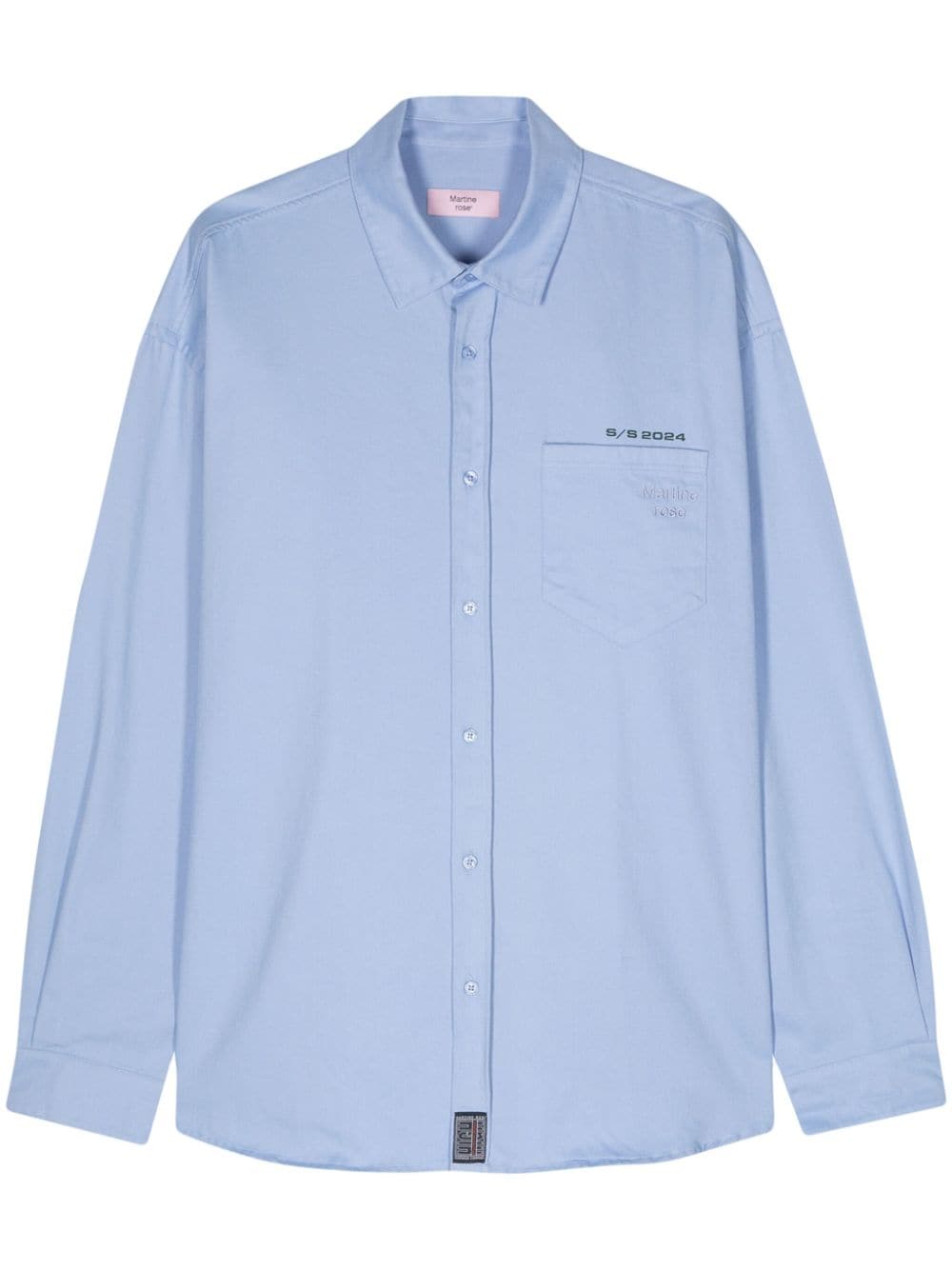 Martine Rose embroidered-logo cotton shirt - Blue von Martine Rose